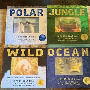 Photo moving book set of 4 🐸🐼🐟🐧❤️